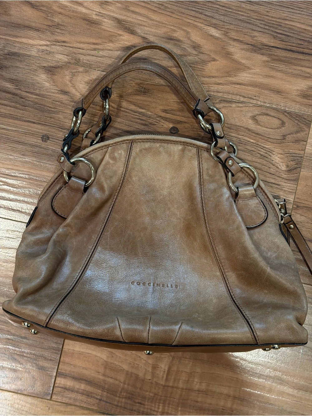 Coccinelle Tan Leather Shoulder Bag - Women's Handbag